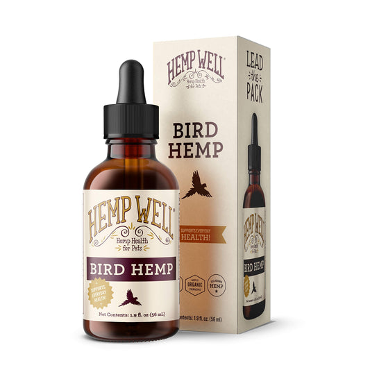 Organic Hemp Well Bird Hemp Oil – 2 Ounces. Parrot, Parakeet, Cockatiel and All Birds for Supporting Health, Feather Plucking, Destructive Behavior Reduction, Immune Support, and Relaxation.