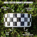 Ceramic Checkered Dog Bowls for Medium Dogs