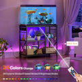HOOBRO Fish Tank Stand with Power Outlet and LED Light, Aquarium Stand