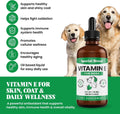 Vitamin E for Dogs Liquid 250 IU - Vitamin E Oil for Dogs Skin and Coat Support - Dog Immune Support Antioxidant Supplem