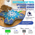 Interactive Cat Toy for Indoor Cats, Touch Activated Automatic Electronic Cat Toy with Sound On/Off, Dual Wands, Non-Slip Suction Cups, Rechargeable Hide and Seek Cat Play Mat for Bored Adult Kittens