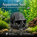 Skull Fish Tank Decor, Gothic Aquarium Hide - Resin Reptile Cave
