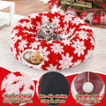 Cat Tunnel Christmas Tree Skirt for 5-7.5ft Trees - Prevent Christmas Tree Falling, Snowflake Patterns Warm Soft Cat Tub