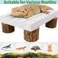Bearded Dragon Shedding Rock, Bearded Dragon Pumice Stone Platform for Shedding, Calcium Stone with Wooden Pile, Reptile