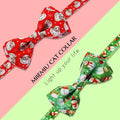 Christmas Cat Collars 2 Pack, Festive Santa & Snowman Bow Tie Collars with Bell and Charm, Adjustable Holiday Cute Xmas 