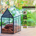 NCYP Glass Enclosure with Vent Holes for Jumping Spiders, Praying Mantis, Small Insect - 7.5" x 4.9" x 9" Front Opening 
