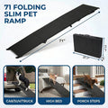 Dog Ramp for Car 71" X 17.6" Extra Long Folding Aluminum Pet Ramp for Large Dogs up to 250 LBS, Portable Waterproof Dog 