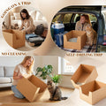 Lounsweer 2 Pack XXL Extra Large Disposable Cat Litter Box, 19 x 15 x 11.75 in Deep High-Sided, Self-Adhesive Leakproof Recyclable Cardboard Litter Box for Large Cats Moving Travel Short-Term Use