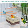 kathson Bird Nest Parrot House Birds Sleeping Bed Straw Weave All Season Hanging Hammock Bird Bed Snuggle Hut Birdcage A