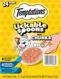 Temptations Lickable Spoons with Chunks Wet Cat Treats, Variety, 24 Count