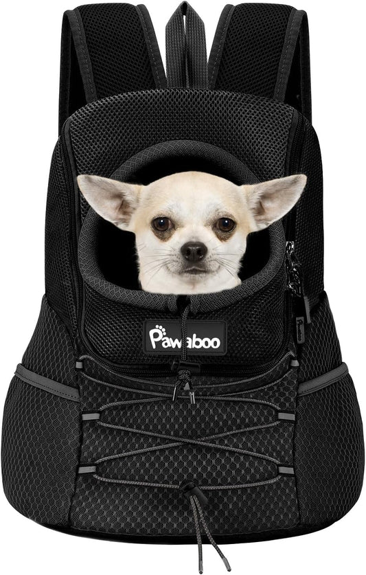Pawaboo Pet Dog Front Carrier Backpack,Black,S