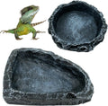 2 Pack Reptile Feeding Dish Corner Bowl, Reptile Water Dish Food Bowl Feeding Terrarium Bowls for Bearded Dragon Lizard 