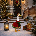 Christmas Porch Goose Outfit Set for 23" Lawn Goose with Santa Cape