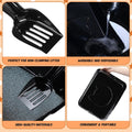 Bokon 50 Pcs 25 Set Disposable Litter Boxes for Cats with Scoop 15.7 x 11.8 x 3'' Plastic Cat Litter Tray Large Kitten Pan for Kitty Rabbit Guinea Pig Hamster Pets Supplies Travel Home Toilet(Black)