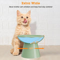LoeJan Ceramic Cat Bowls, Elevated Cat Food and Water Bowls Set, Extra Wide and Raised Ceramic Bowls, Anti-Vomit Whisker