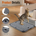 Cat Litter Box Step, Large Cat Litter Ramp with Filter Function, Dark Grey