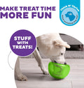 Outward Hound by Planet Dog Snoop Dog Toy – Treat‑Dispenser Puzzle Ball, Interactive Slow Feeder, Medium to Large Dogs, Bouncy & Mint-Infused, Blue, 5"