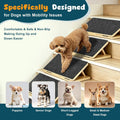2-Pack Small Dog Ramp for Stairs, Adjustable Gentle Low-Angle Wooden Pet Stair Wedges, Non-Slip Carpet Surface, No Assem