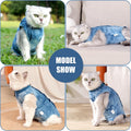 Cat Recovery Suit for Male and Female Surgical Post Surgery Soft Cone Onesie Tie Dye Cats Shirt Clothes Neuter Licking P