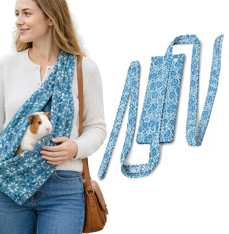 Adjustable Soft Fabric Pet Sling Carrier for Guinea Pig & Bearded Dragon, 15.7×7.1 Inch