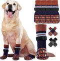 Kuoser Non Slip Dog Socks for Hardwood Floors, Dog Grippy Socks, Brown, XL