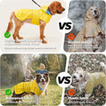 Kimee Dog Raincoat Reversible, Single Side Slicker Poncho Adjustable Waterproof Dog Rain Jacket with Leash Hole/Reflective Stripe Hooded Snowproof Windproof Clothes for Small to 3X-Large Dogs, L