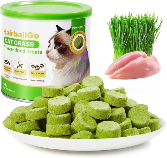 HairballGo Freeze Dried Cat Grass Treats, Hairball Control Snacks