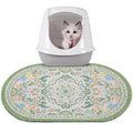 Bienbee Cat Litter Mat, 24" x 15" Litter Box Mat Rug with Non-Slip Bottom,Urine and Water Proof, Easy to Clean Cat Supplies Essentials for Indoor Kitty Kitten Floor, Bean-Green M
