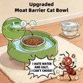 SXKBM 2 Pack Ant Not Cross Elevated Cat Bowls Mess Proof-4 Food Grade Glass Bowls & 2 Lids- No Spill Cat Food and Water Feeding Station for Cats&Puppy Indoor & Outdoor,No Whisker Fatigue Dish,Green