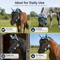 Breathable Horse Fly Mask with Ears and Nose Fringe