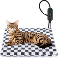 MIXJOY Heated Cat Bed, 11 Adjustable Temperature Cat Heating Pad Indoor with Timer, Pet Heating Pads for Cats Dogs, Electric Dog Heating Pad with Washable Cover, Heated Pet bed-18''x16'', Small