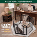FXW Homeplus Unleashed Indoor Dog Playpen - Stress-Free and Safe Play, Heavy Duty 24 Inch 6 Panels Dog Pen for Puppy and Small Dogs, Black│Patented