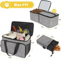 Abrimelodi 6 Set Dog Travel Bag, Large Pet Travel Kit for Supplies Includes 2 Food Containers, 1 Pet Organizer for Dogs, 2 Collapsible Bowls, 1 Treat Pouch, Dog Weekend Overnight Bag Luggage