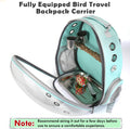 Bird Backpack, Bird Carrier Travel Cage with Perch, Portable Wildbird Carrier Bag, Parrot Parakeet Cockatiel Cage with Food Bowl & Stainless Steel Tray for Conures Budgie Canary Lovebirds Small Animal