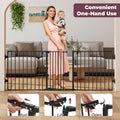 Cideny 29.4-78" Extra Wide Baby Gate, Long Dog Gates Indoor for Doorways Stairs, Essential Large Safety Gate for Child Toddler with Anti-Trip Pedal, Adjustable Pet Gate, 28" Tall 3 Metal Panels Black