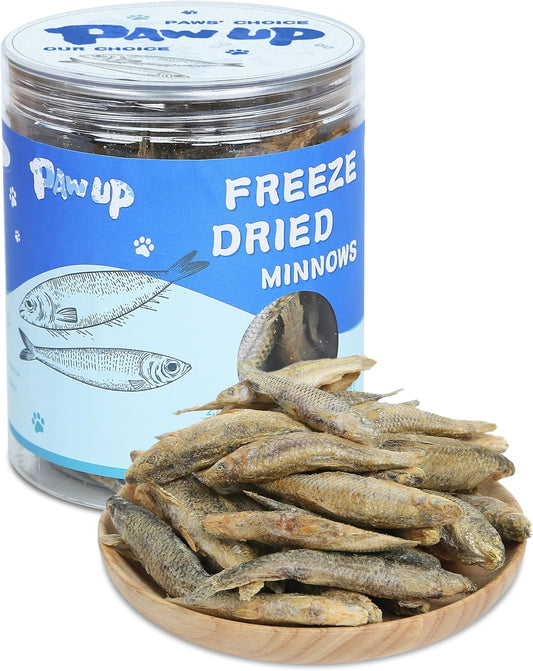 PAWUP Freeze Dried Minnows Dog Treats – 100% Single Ingredient Fish Treats for Dogs – Omega-3 Rich, Grain Free Training Treats & Dog Food Topper, 2.8 oz