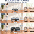 2-in-1 Dog Playpen, 58''Pop Up Cat Puppy Pet Playpen Indoor/Outdoor Cats Enclosed, Cat Dog Tent Crate Cage Kennel, Porta