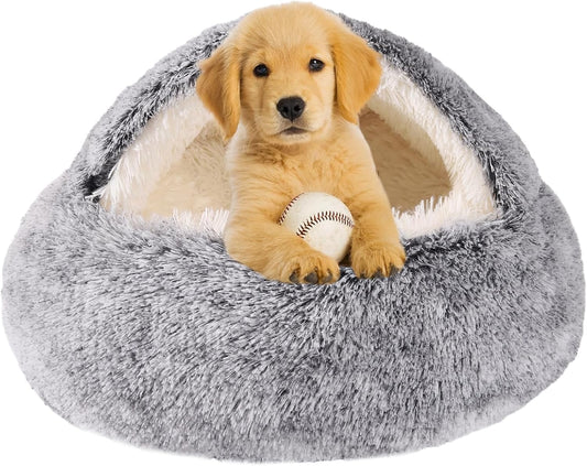 Hooded Dog Bed for Small Dogs, Dog Cave Bed, Nest Dog Beds, Washable Cute Cat Cave Bed, Cozy Nook Pet Bed for Dogs or Ca