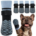 Kuoser Non Slip Dog Socks for Hardwood Floors, Dog Grippy Socks with Double-Sided Traction, Anti Slip Dogs Booties Paw Protectors to Prevent Licking Paws for Small Medium Large Senior Dogs, 4 Pack-M