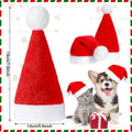 Frienda 12 Pcs Christmas Dog Santa Hat Soft Plush Pet Cat,Solid Pattern