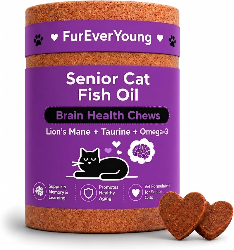 Fish Oil for Senior Cats - Brain, Vision & Heart Health Chews