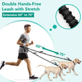 PetAmi Premium Hands Free Dog Leash for 2 Dogs, Adjustable Waist Belt Leash for Dog Walking, Fanny Pack Accessories Bag 
