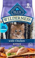 Blue Buffalo Wilderness Natural Kitten Dry Cat Food, with DHA and ARA to Support Brain and Eye Development, High-Protein and Grain-Free Diet, Chicken, 5-lb. Bag