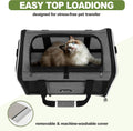 GAPZER Cat Carrier 18x11x11 Top Load Soft Pet Travel Bag Over 15 lbs, Collapsible Small Dog Puppy Crate 10 Pounds, Small Animal Rabbit Kennel Carrying Case, Kitten Mesh Cage Medium Cat Under 25 Grey