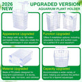 2026 Latest Upgraded Aquarium Plant Holder Adjustable Height with Extendable Hook and Suction Cup for Fish Tank Aquaponi