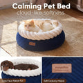 FUKUMARU Cute Round Cat Bed, Calming Donut Small Dog Beds, Washable
