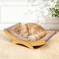 AROPEME Cat Scratcher Bed for Indoor Cats - 23.6" Large Natural Sisal Cat Scratching Board, Wood Frame Scratch Pad, Modern Cats Lounger/Hammock, Easy Assembly Furniture