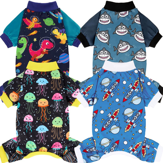 XPUDAC Dog Pajamas Clothes for Small Dogs Boy Girl, Doggie Pjs Puppy Onesies Outfits Pet Clothes for Dog Cat Christmas Pajamas, 4 Styles(Universe, Small)