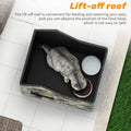 Outdoor Cat House Weatherproof, Large Feral Cat House for Winter, Collapsible Outdoor Cats Shelter in Winter with Door and Soft Mat, Easy to Assemble (Green)