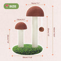 PETEPELA Cat Scratching Post, Mushroom Tall Cat Scratcher Featuring with Natural Sisal Scratching Poles and Interactive Toy Ball for Kittens and Small Cats (Brown)
